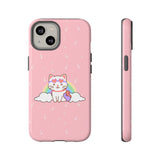 Kawaii Cat Rainbow Tough Cases, Cute Kitty Phone Cover, Protective Phone Case, Adorable Cat Lover Gift, Fun Rainbow Cat Phone Accessories