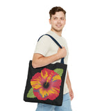 Poppy Tote Bag - Floral Canvas Shoulder Bag for Women, Flower Printed Grocery Tote, Reusable Shopping Handbag, Eco-Friendly Beach Bag, Gift