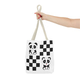 Kawaii Pandas Chessboard Tote Bag