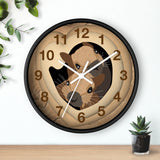 Squirrels in tree heart Wall Clock, Nature Lover Gift, Rustic Home Decor, Unique Wooden Clock, Forest Animal Art, Cute Woodland Design