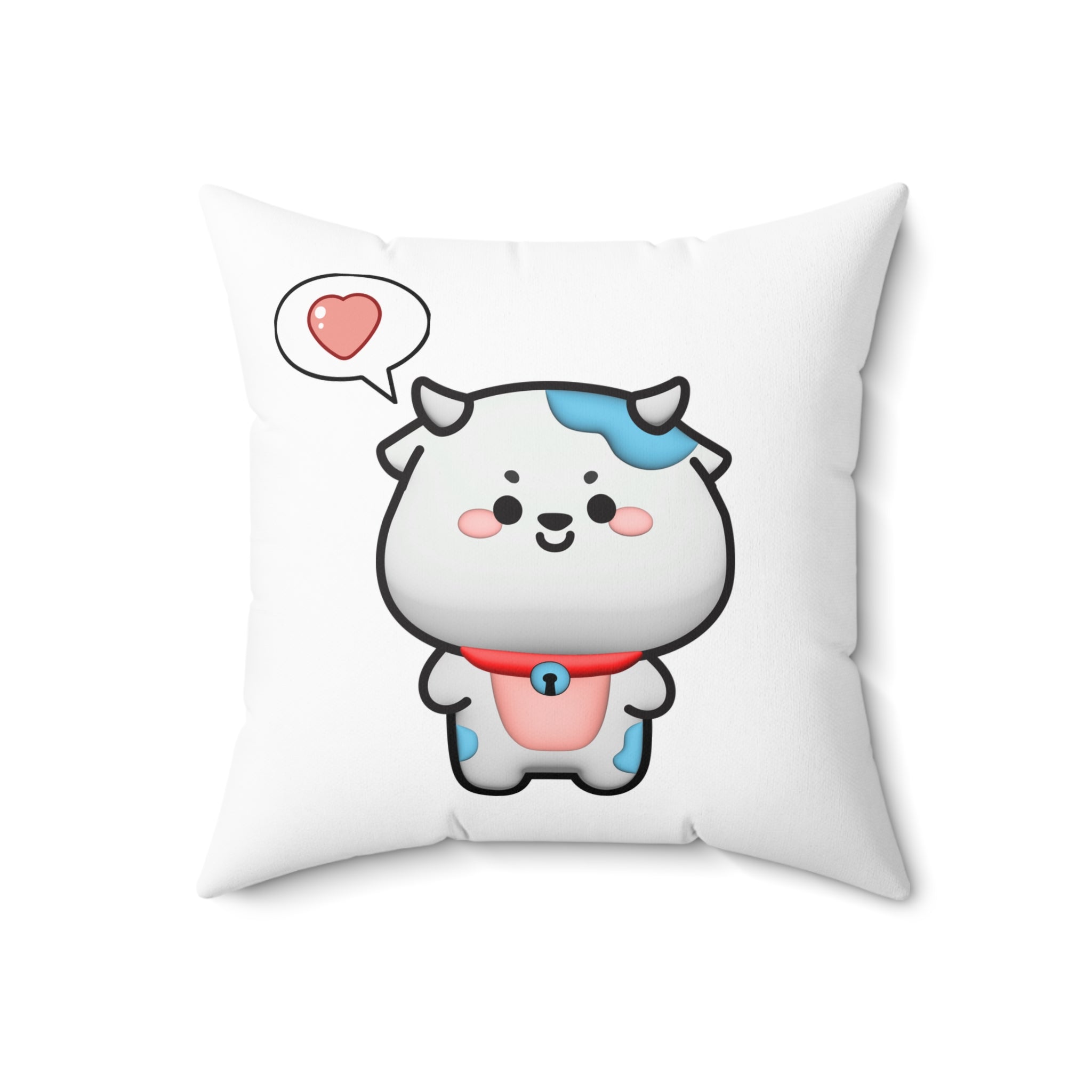 Kawaii Cow Pillow, Cute Farm Animal Cushion, Animal Lover Decor, Cozy Throw Pillow, Home Decor Accent