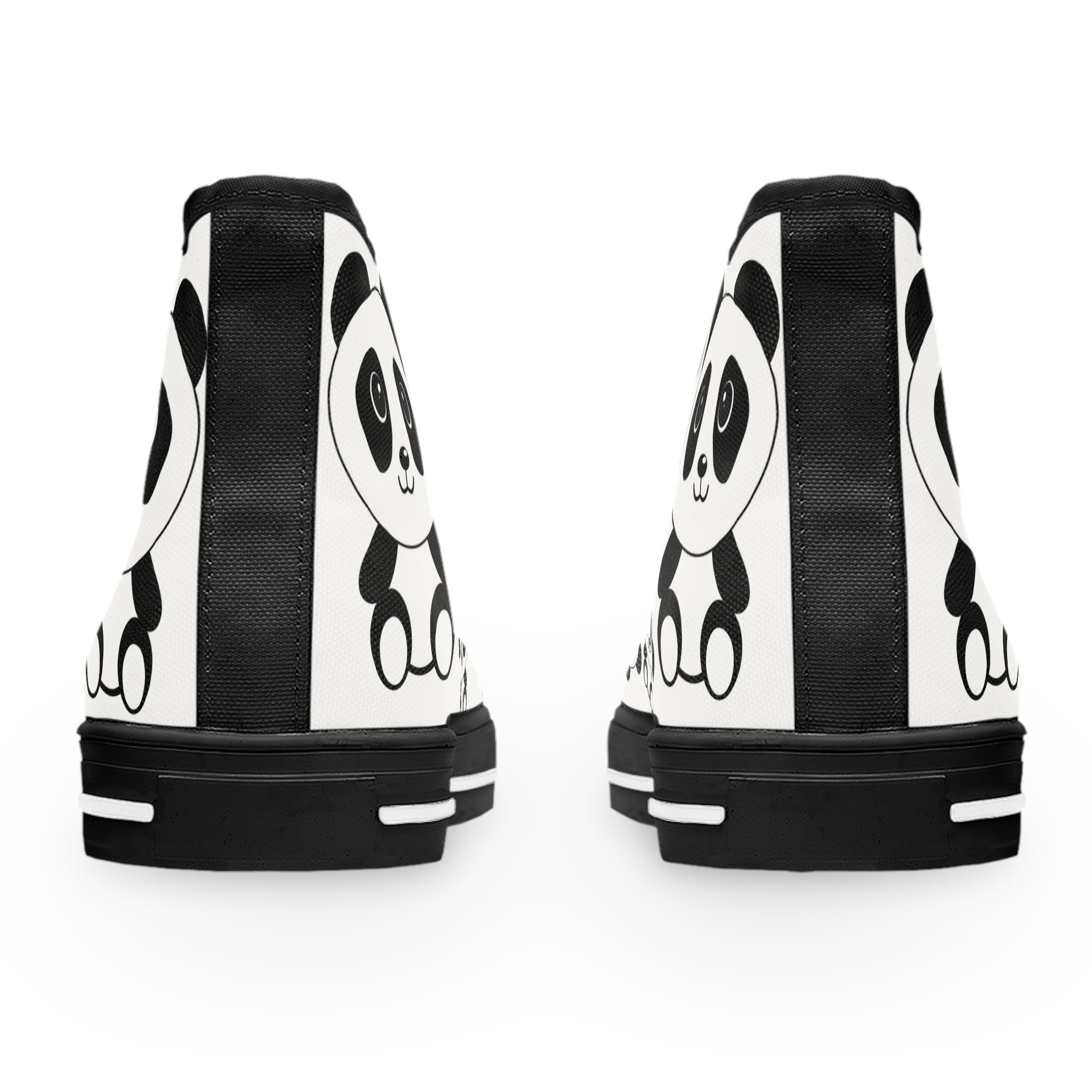 Kawaii Pandas High Tops, Cute Panda Shoes, Women's Fashion Sneakers, Animal Lover Gift, Fun Panda Design Footwear