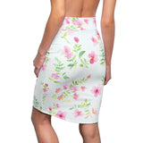 Blooming Grace Floral Skirt - Women's Pencil Skirt - Flower Patterned Skirt