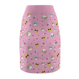 Cool Cats Pattern Pink Women's Pencil Skirt