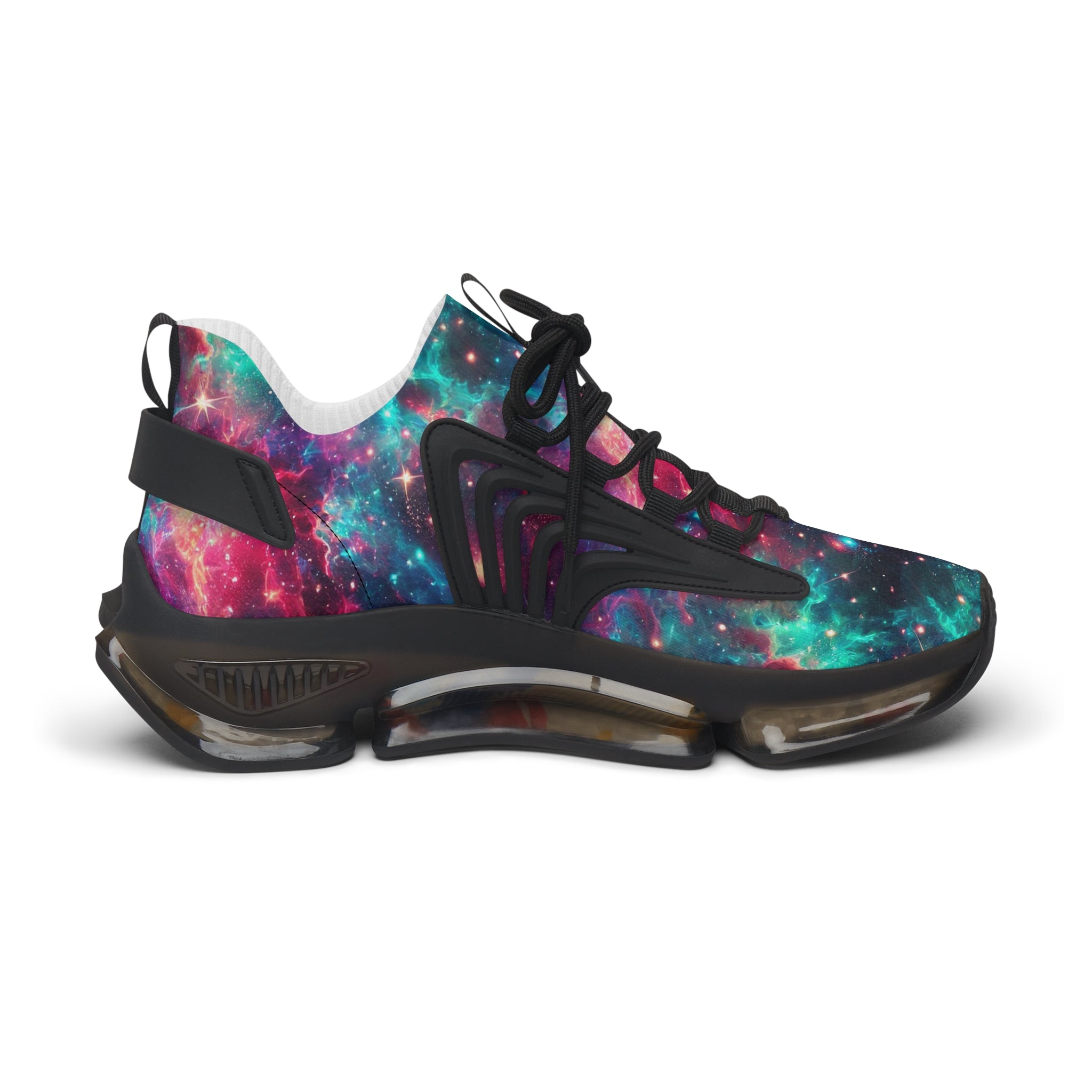 Neon Space Sneakers, Women's Shoes, Galaxy Print Running Shoes, Outer Space Sneaker Gift, Cosmic Athletic Footwear