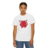 Kawaii Devil Shirt, Cute Demon Garment-Dyed T-shirt, Pastel Grunge Top, Harajuku Inspired Clothing