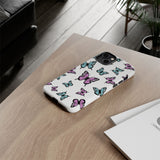 Butterfly Pattern White Background Tough Cases