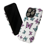 Butterfly Pattern White Background Tough Cases