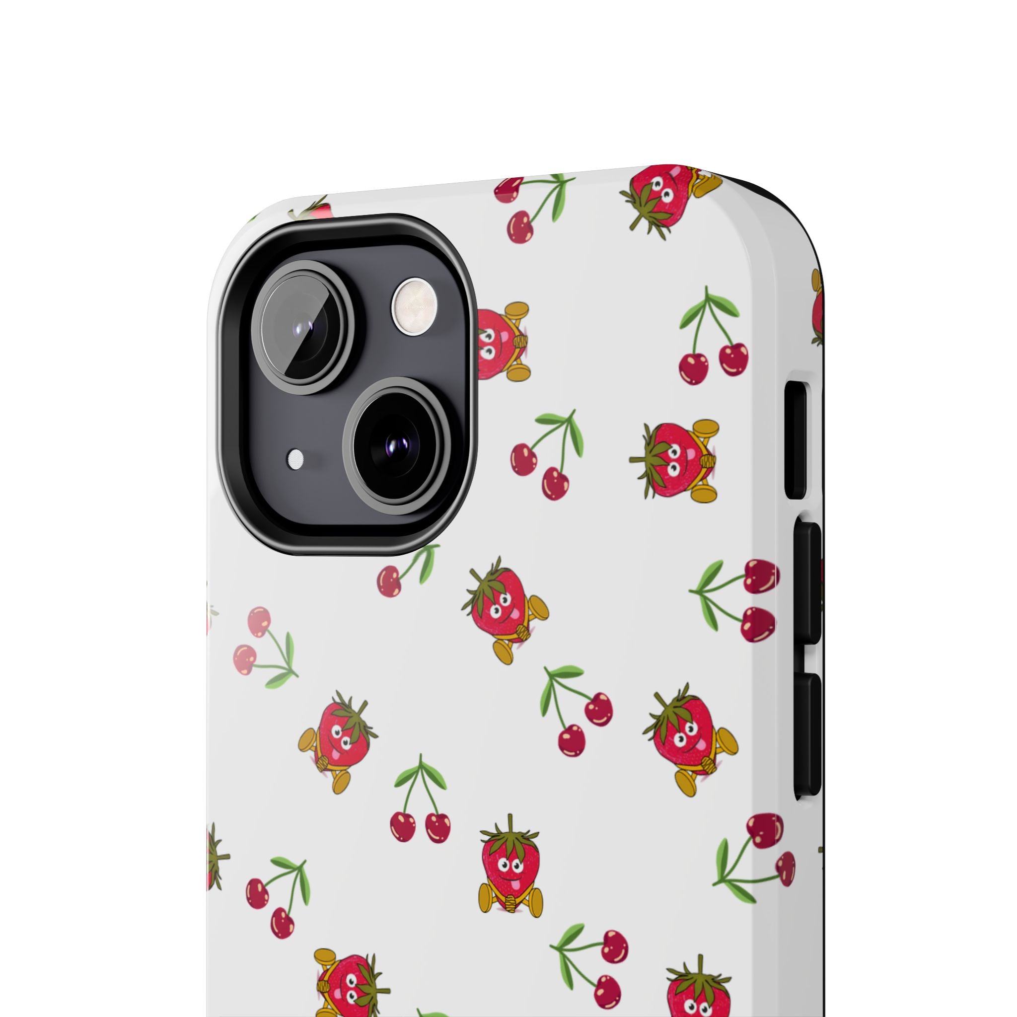 Fruit Patterned Phone Cases, Summer Fruits Phone Covers, Berry Print Tough Cases, Stylish Cell Phone Protectors, Red Fruits Phone
