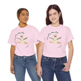 Funny Crazy Duck Unisex Heavy Cotton Tee, Novelty Shirt, Graphic Tee, Gift for Animal Lovers, Quirky Duck Design