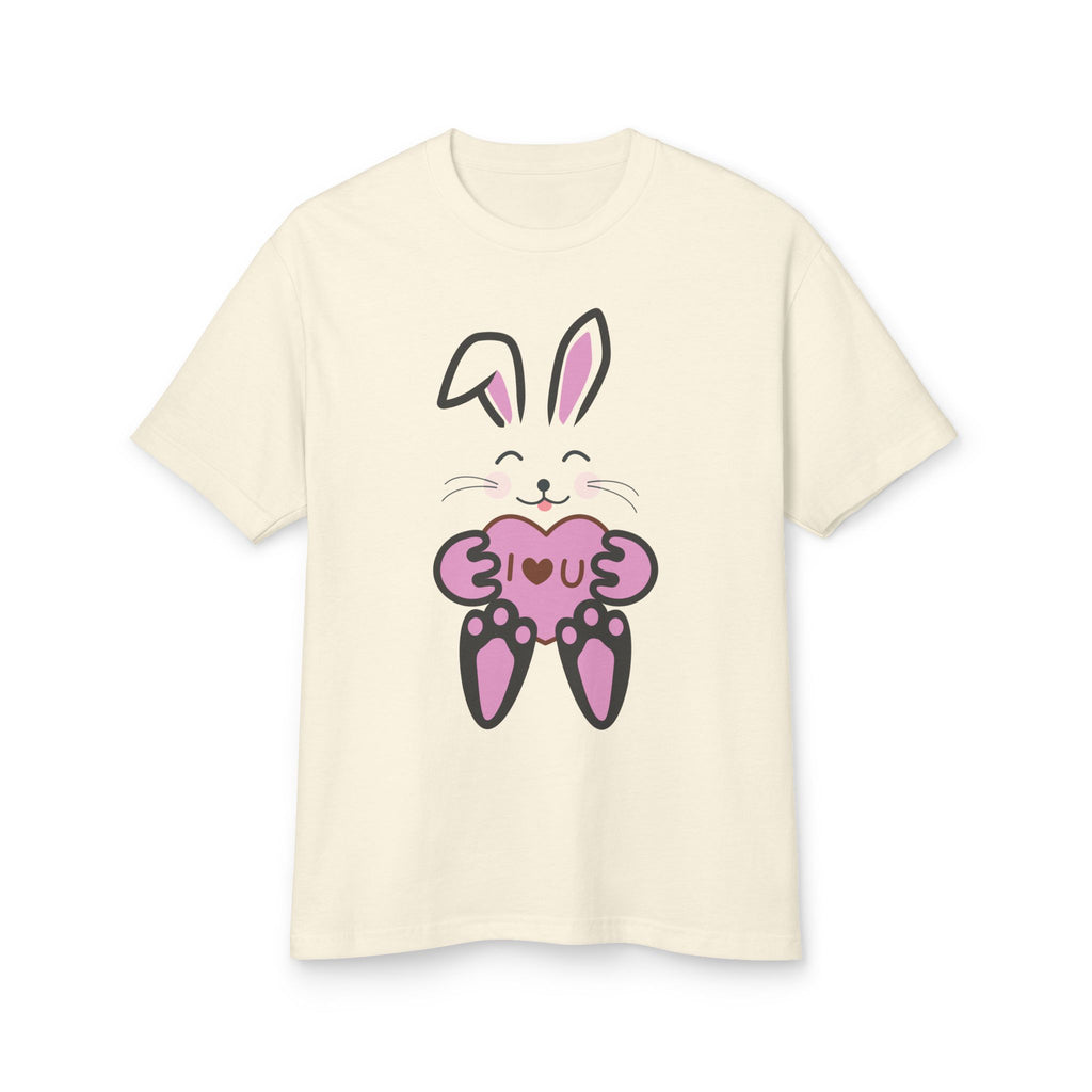 Rabbit With I Love You Heart Tee, Unisex T-Shirt, Animal Lover Gift, Cute Graphic Tee, Valentine's Day Shirt, Bunny Shirt