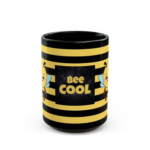 Bee Cool Mug, Bee Mug, Black Coffee Mug, Cute Bee Gift, Bee Lover Mug, Beekeeper Mug, Funny Bee Cup, 11oz, 15oz