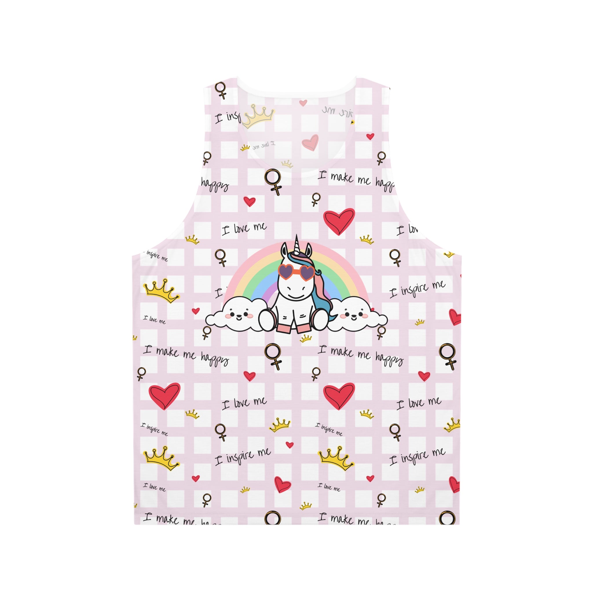 Inspirational Unicorn Tank Top – 'I Make Me Happy' Design