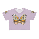 Big Butterfly Crop Tee - Women's Graphic Shirt, Nature Lover Top, Summer Fashion, Short Sleeve Blouse