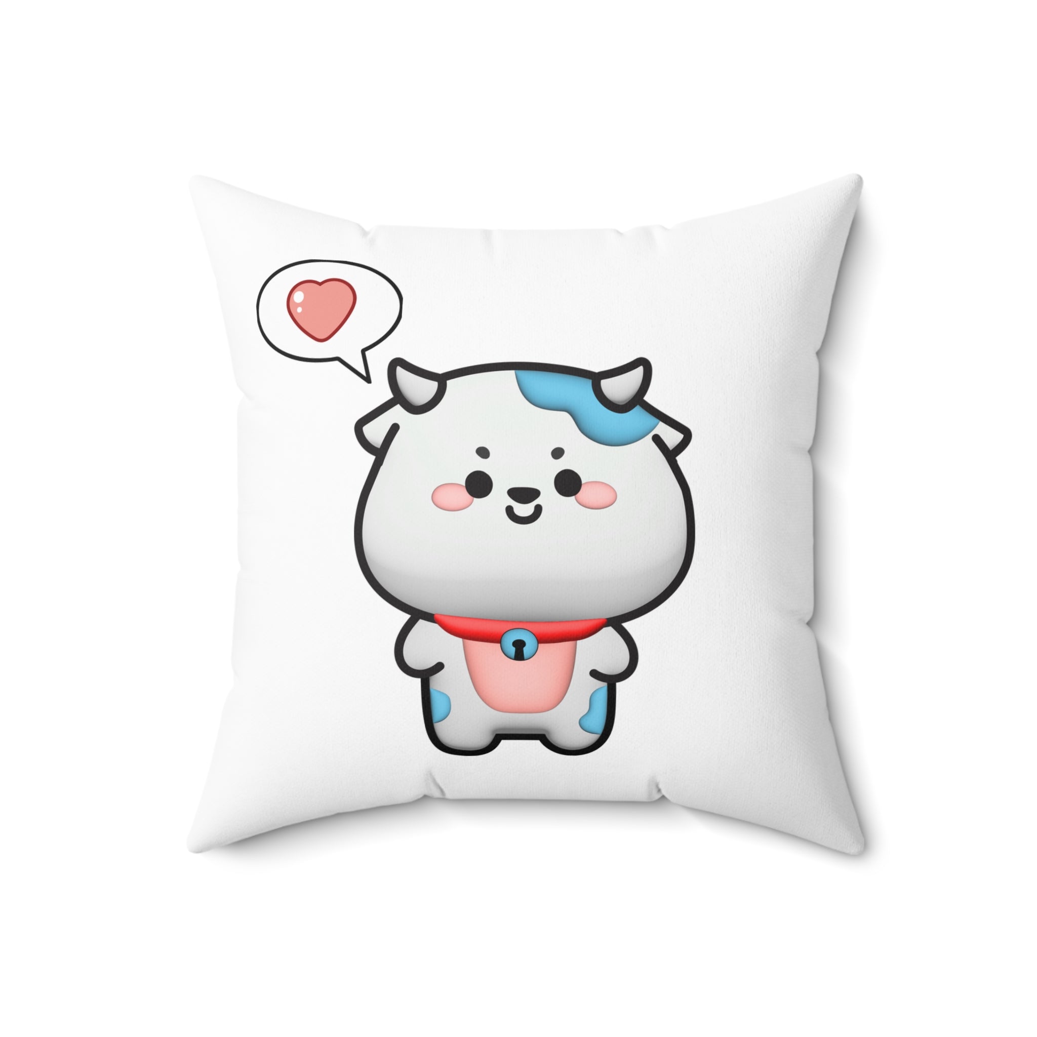 Kawaii Cow Pillow, Cute Farm Animal Cushion, Animal Lover Decor, Cozy Throw Pillow, Home Decor Accent