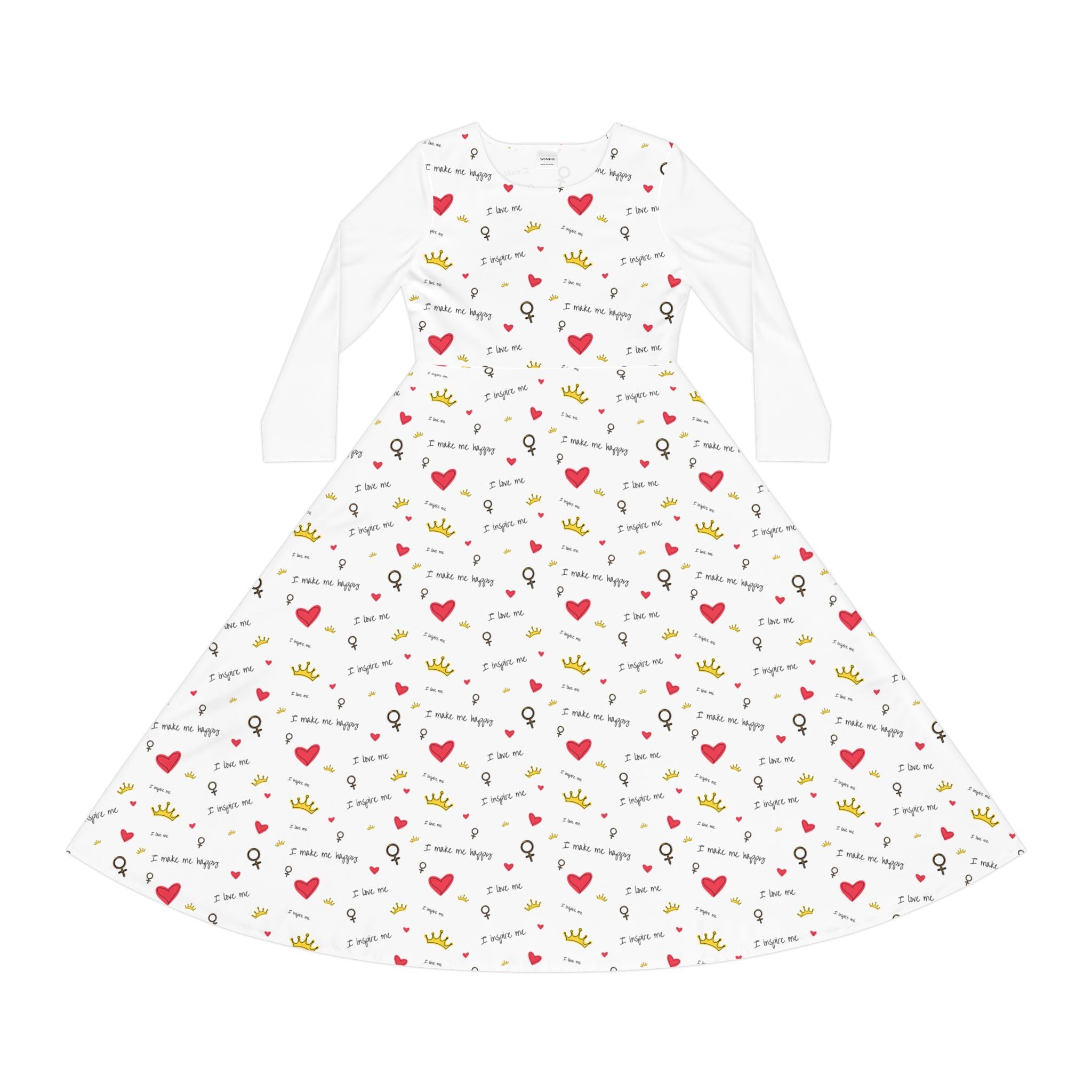 Hearts and Crowns Women's Long Sleeve Dress