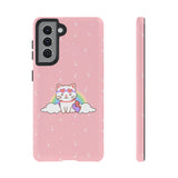 Kawaii Cat Rainbow Tough Cases, Cute Kitty Phone Cover, Protective Phone Case, Adorable Cat Lover Gift, Fun Rainbow Cat Phone Accessories