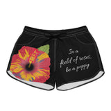 Poppy Field Women's Shorts, Rose Design, Floral Casual Bottoms, Summer Fashion, Red Flower Pattern, Gardener Gift