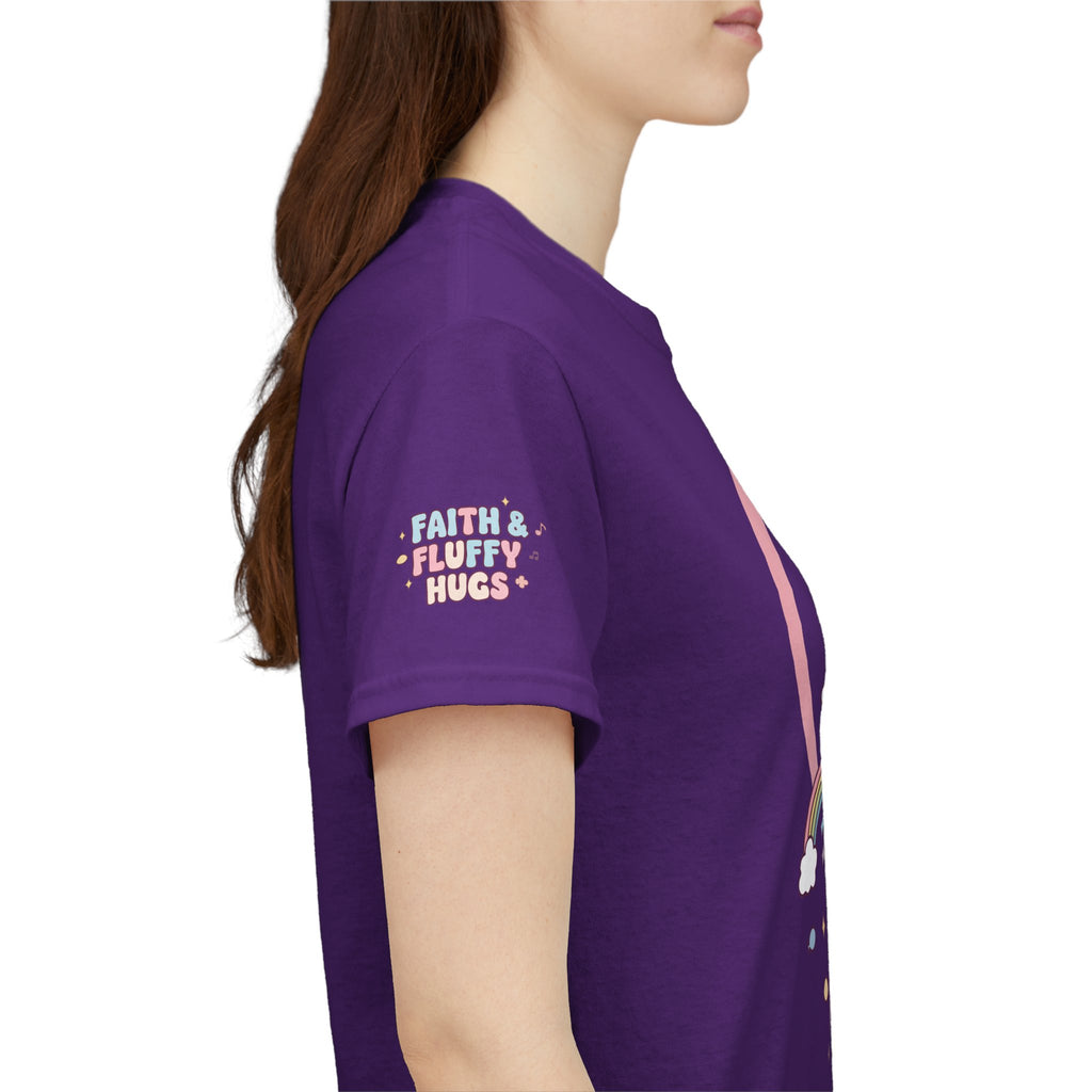 Kawaii Christian T-Shirt - Angel Cloud Rainbow Tee- Religious Graphic Top