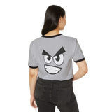 Sinister Smirk Ringer Tee - Evil Grin Goth T-Shirt