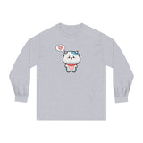 Kawaii Cow Woman Long Sleeve T-Shirt, Cute Cow Lady Tee, Funny Animal Lover Shirt, Adorable Farm Animal Top, Women's Graphic Tee