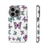 Butterfly Pattern White Background Tough Cases