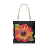 Poppy Tote Bag - Floral Canvas Shoulder Bag for Women, Flower Printed Grocery Tote, Reusable Shopping Handbag, Eco-Friendly Beach Bag, Gift