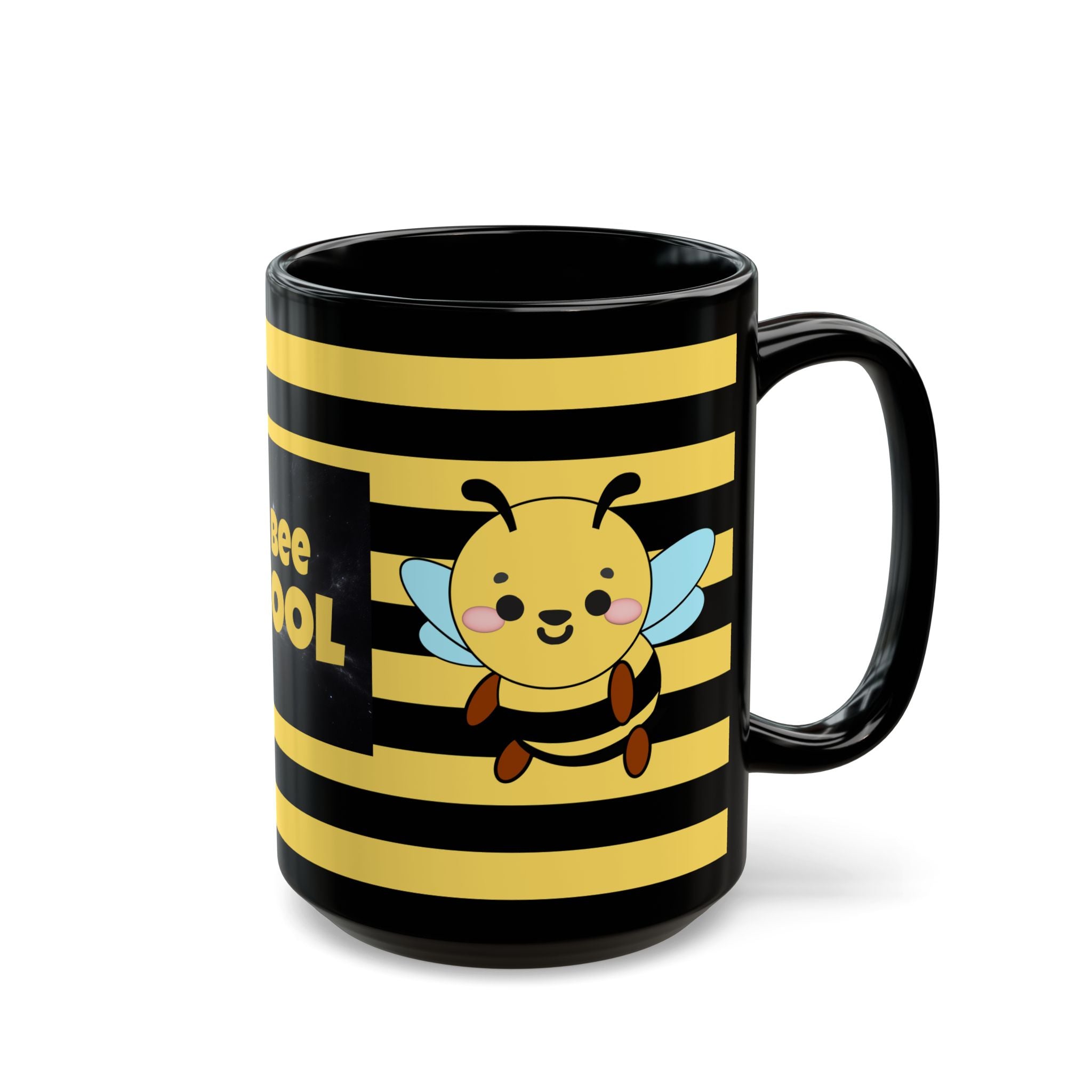 Bee Cool Mug, Bee Mug, Black Coffee Mug, Cute Bee Gift, Bee Lover Mug, Beekeeper Mug, Funny Bee Cup, 11oz, 15oz