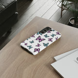 Butterfly Pattern White Background Tough Cases