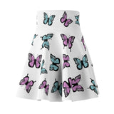 Butterflies Skater Skirt, Women's Fashion, A-Line Skirt, Flowy Butterfly Print, Summer Clothing, Cute Girly Skirt