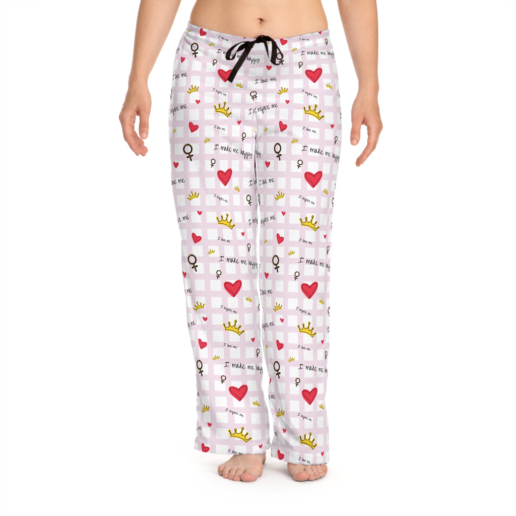 Cozy Hearts & Crowns Women's Pajama Pants