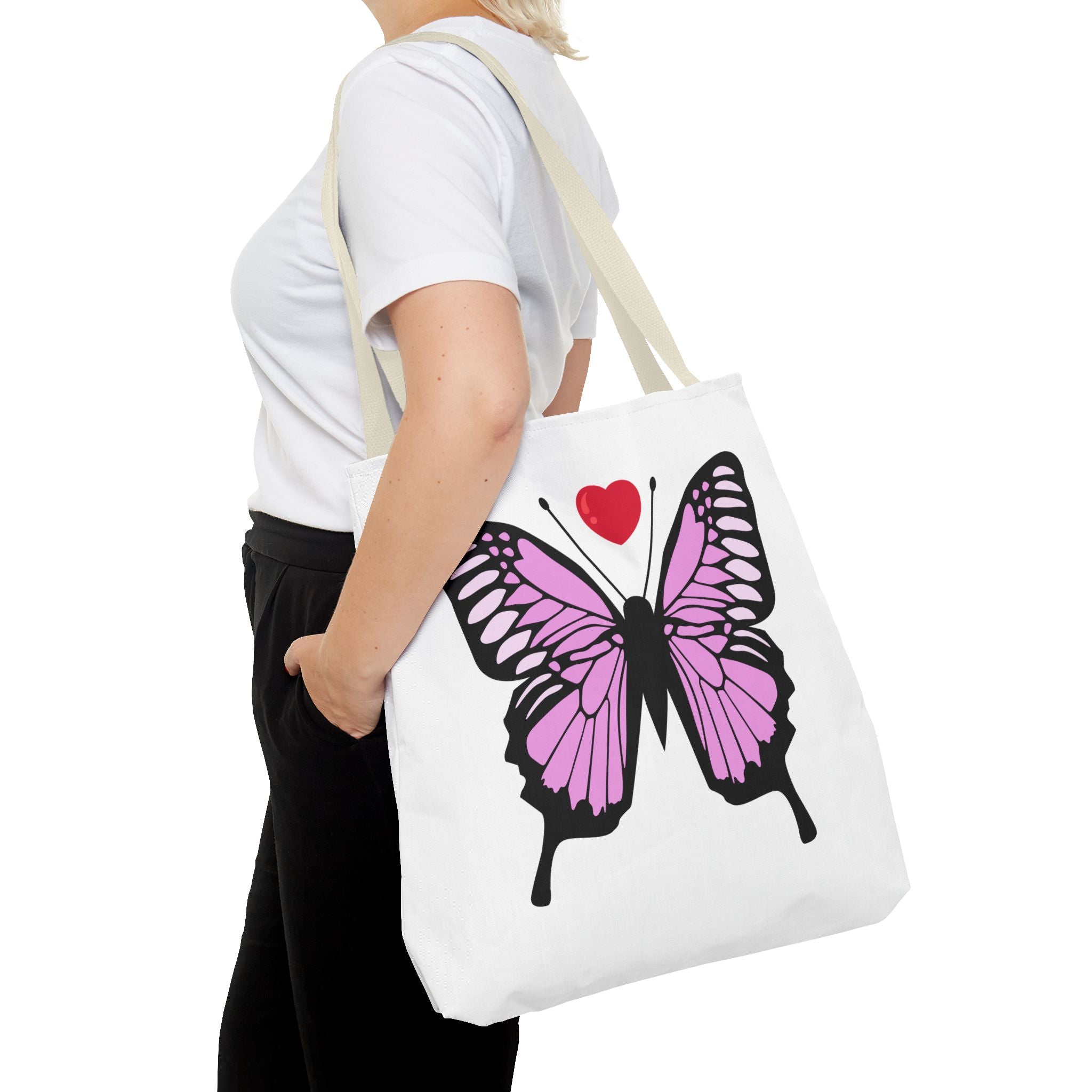 Pink Butterfly Tote Bag - Feminine Floral Design