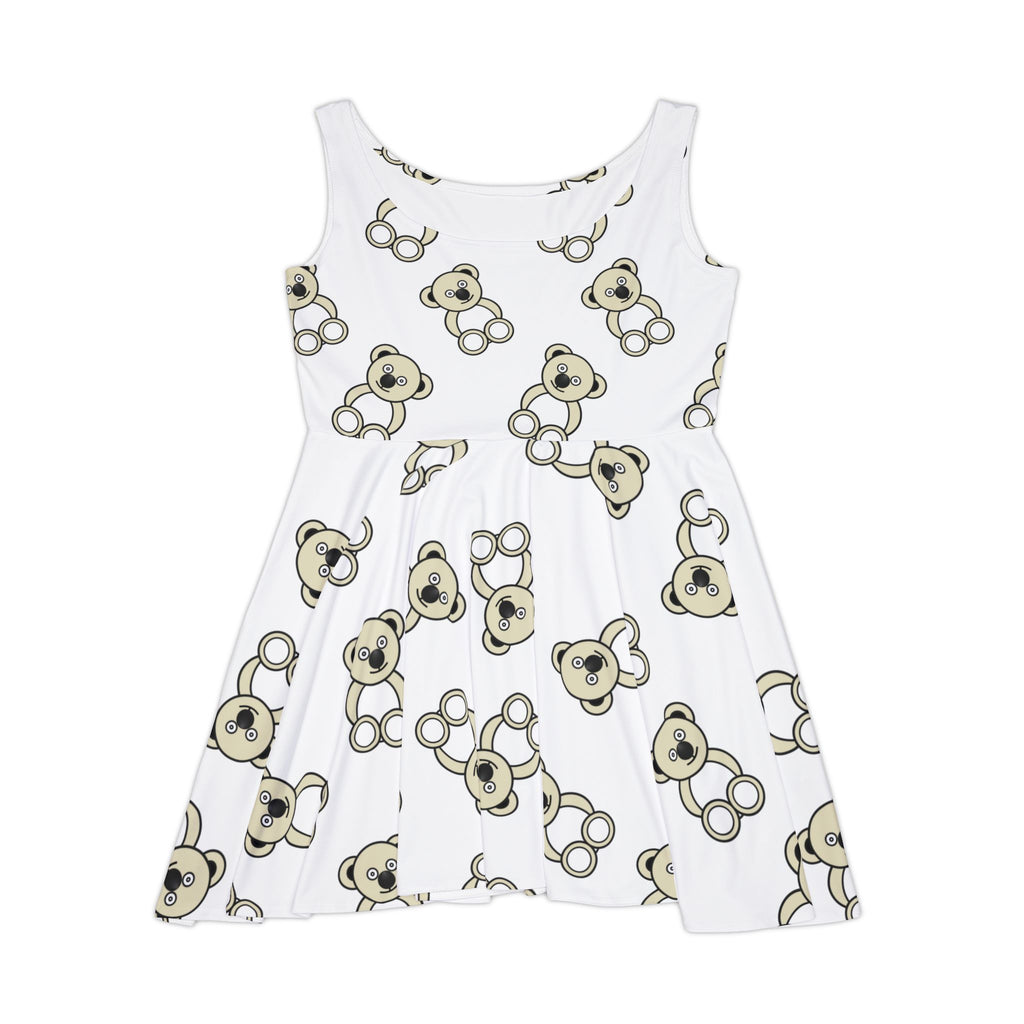 Cute Bear Skater Dress, Animal Lover Outfit, Women's A-Line Dress, Adorable Bear Print, Casual Summer Dress