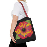 Poppy Tote Bag - Floral Canvas Shoulder Bag for Women, Flower Printed Grocery Tote, Reusable Shopping Handbag, Eco-Friendly Beach Bag, Gift