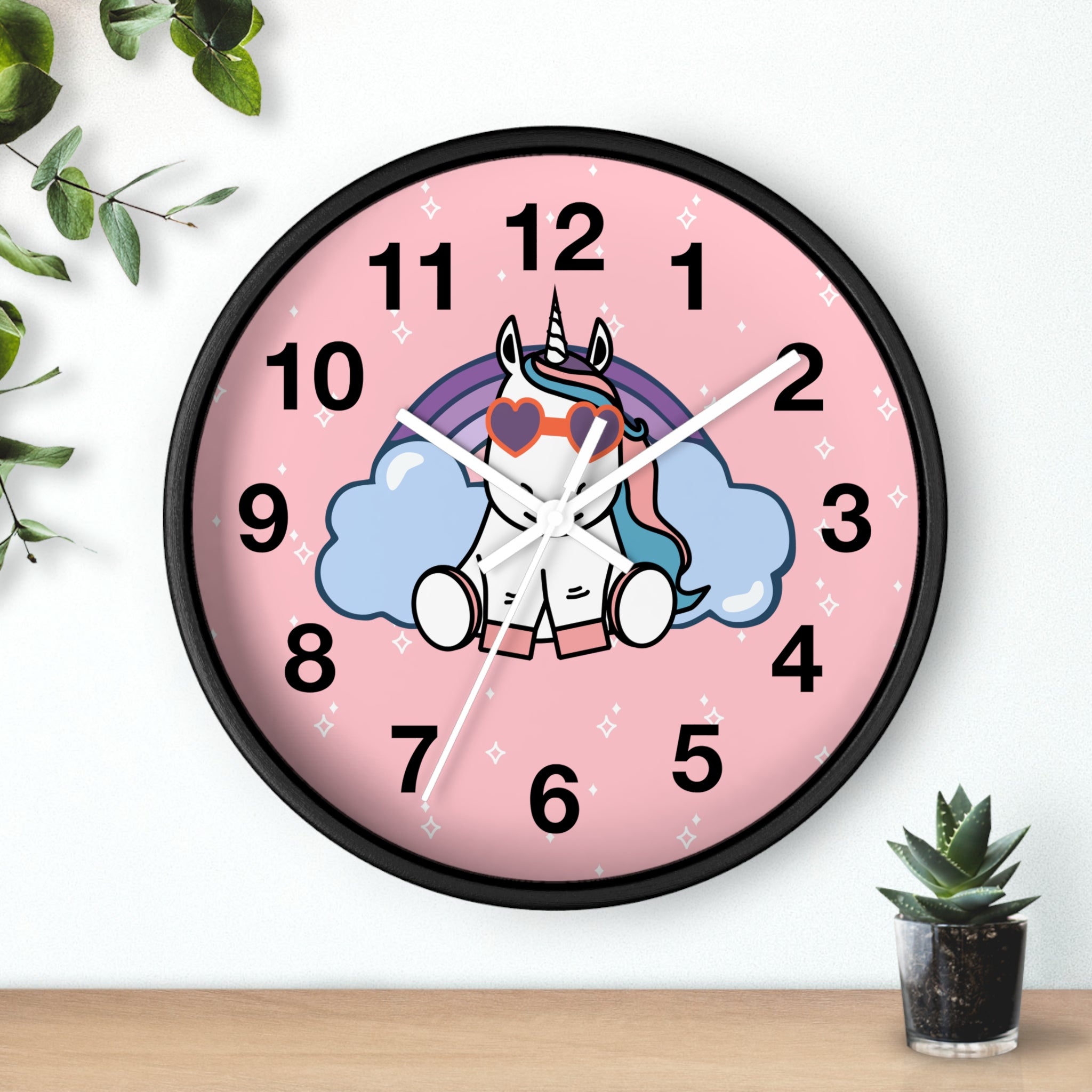 Unicorn Rainbow Wall Clock, Magical Fantasy Decor, Cute Kids Room Clock, Colorful Nursery Art, Unique Gift for Unicorn Lover