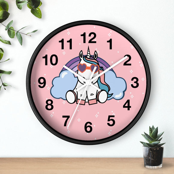 Unicorn Rainbow Wall Clock, Magical Fantasy Decor, Cute Kids Room Clock, Colorful Nursery Art, Unique Gift for Unicorn Lover