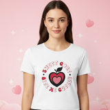 Sweet Core Heart Apple Crop Top — Y2K Indie Soft Girl Festival Tee