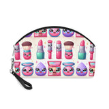 Cute cartoon depiction of makeup products with faces Kawaii Makeup Bag