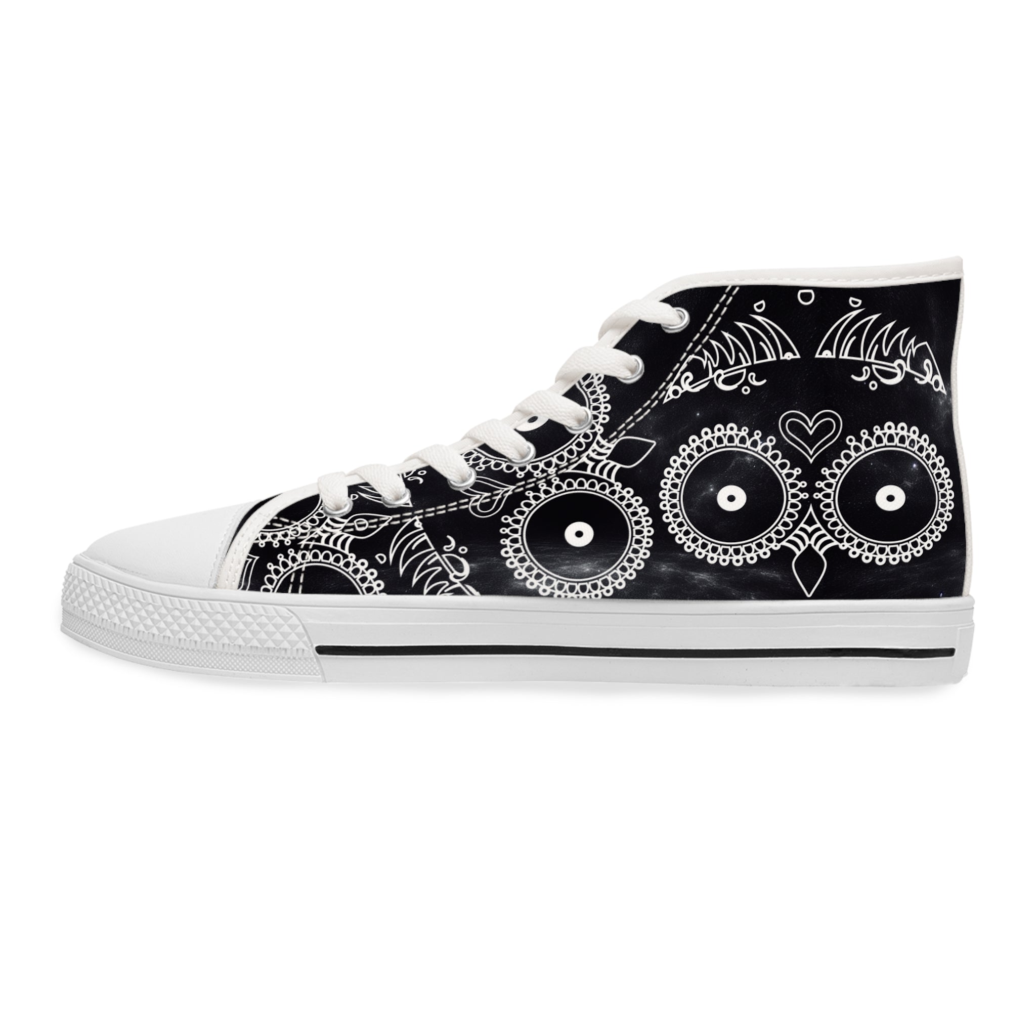 Skulls Women's High Top Sneakers - Gothic Punk Shoes