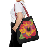 Poppy Tote Bag - Floral Canvas Shoulder Bag for Women, Flower Printed Grocery Tote, Reusable Shopping Handbag, Eco-Friendly Beach Bag, Gift