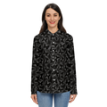 Glowing Butterflies Women's Classic Long Sleeve Button-Up Shirt Silky-like Elegance