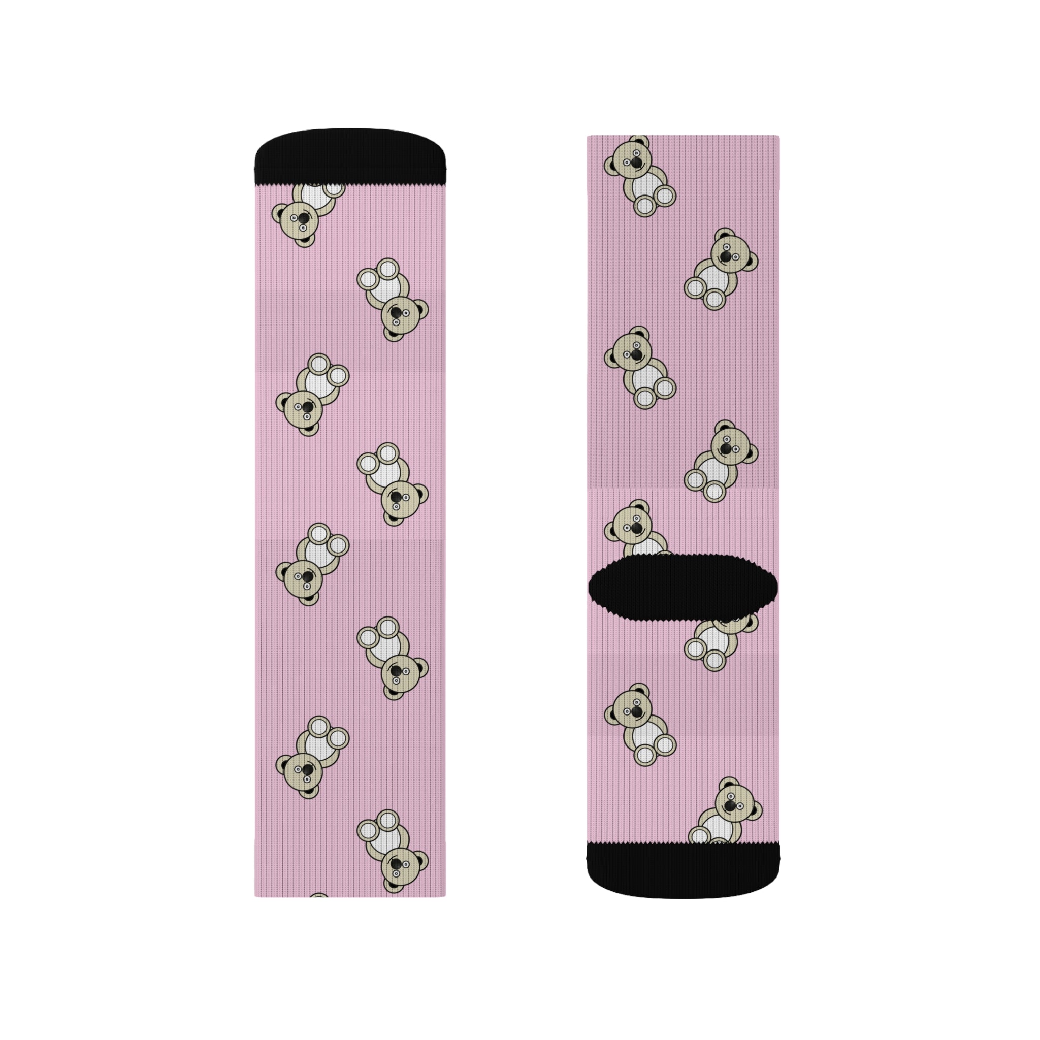 Cute Bears Sublimation Socks, Pink Animal Print, Cozy Winter Feet, Fun Statement Accessories, Unique Gift Ideas, Cute Bear Patterned Socks