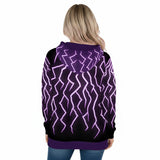Kawaii Heaven Purple Lightning Heart Gothic Graphic Pullover Hoodie