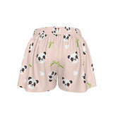 Kawaii Panda Print Sport Skort with Pockets for Women