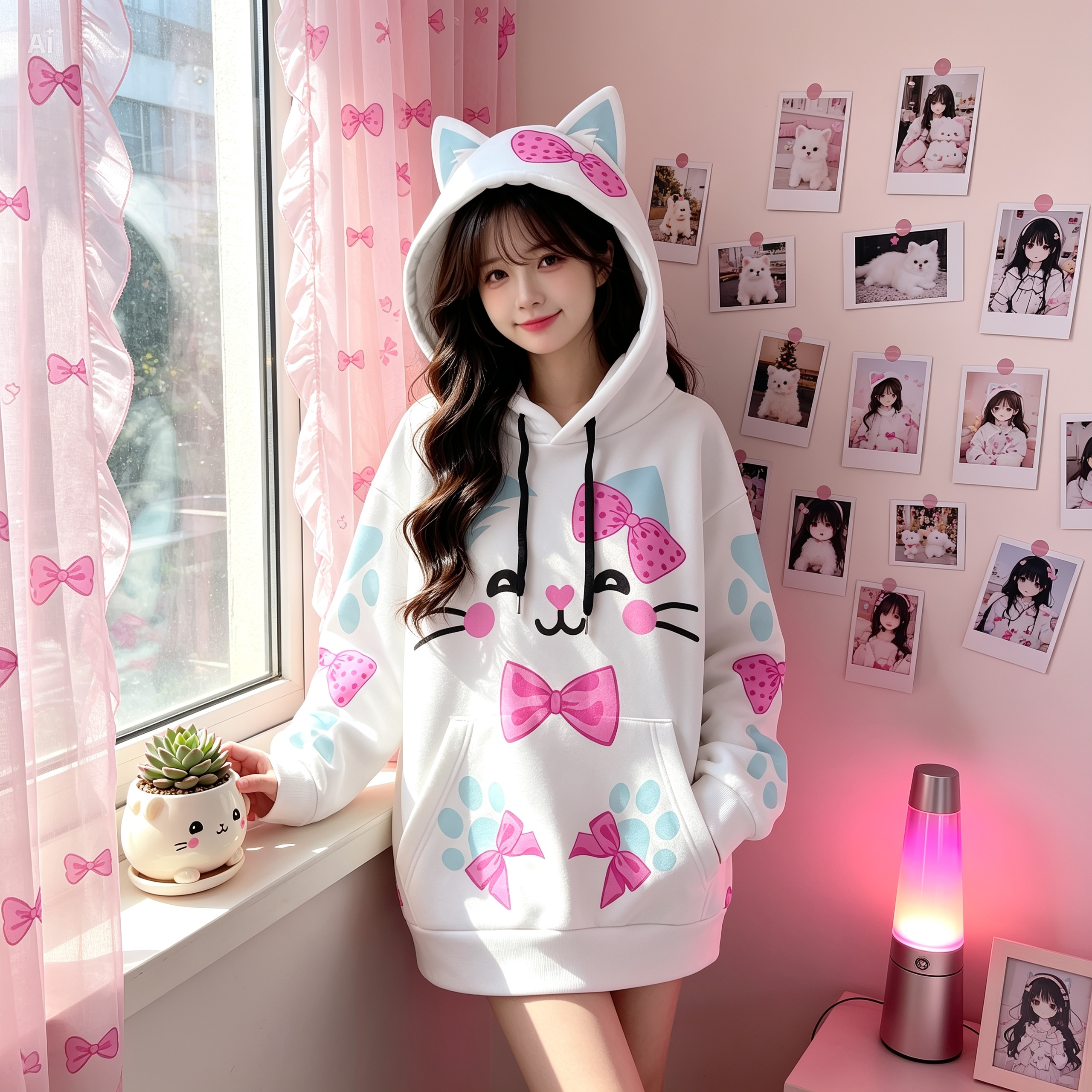 Kawaii Cat Ear Hoodie – Cute Pastel Kitty Hoodie