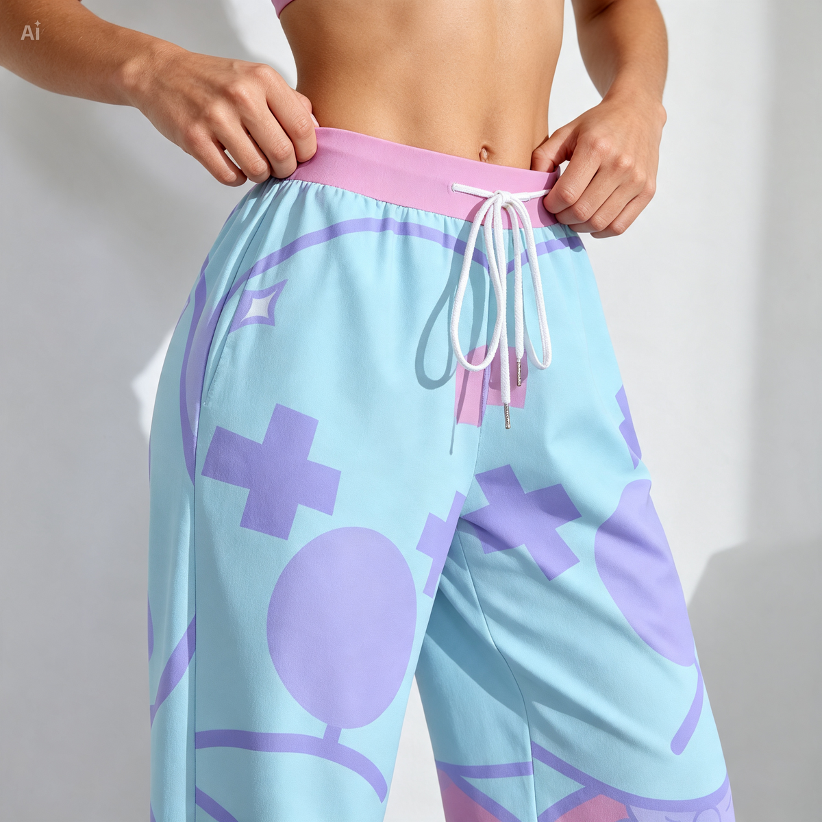 Pastel Gamer Wide-Leg Pants | 290GSM