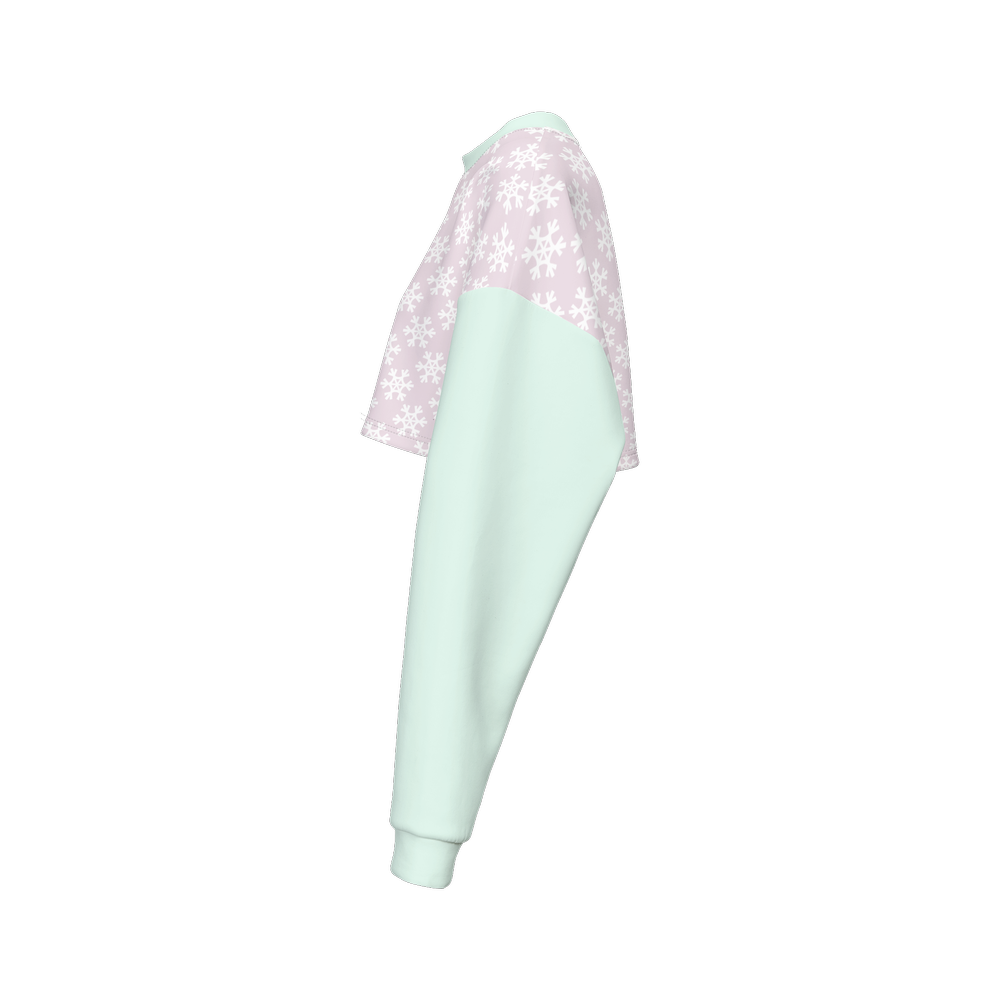 Kawaii Pinguin Women's Cropped Crewneck Sweatshirt-Techno Scuba Knit