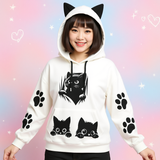 Cat Ear Hoodie – Cute Graphic Scuba Hoodie with Kangaroo Pocket