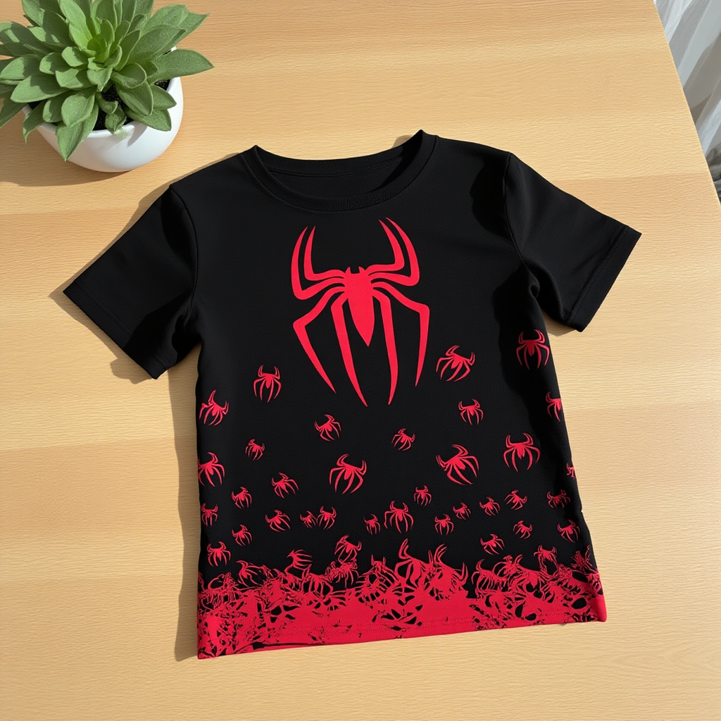 Red Spider Graphic T-Shirt – Gothic Aesthetic Women’s Slim Fit Tee