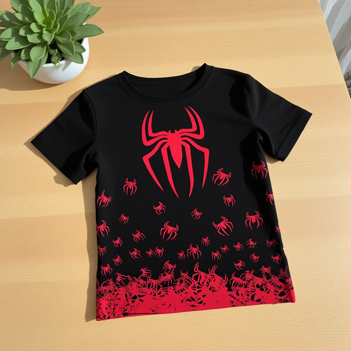 Red Spider Graphic T-Shirt – Gothic Aesthetic Women’s Slim Fit Tee